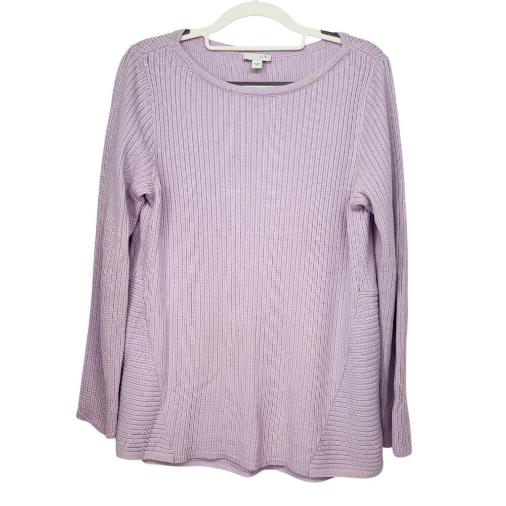 J. Jill Lilac Wide‎ Crew Neck Long Sleeve Ribbed Knit Sweater Women's S